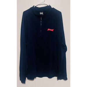 Budweiser 1/4 Zip Pullover Men's XXL 2XL Navy Performance Logo Mock Neck Shirt